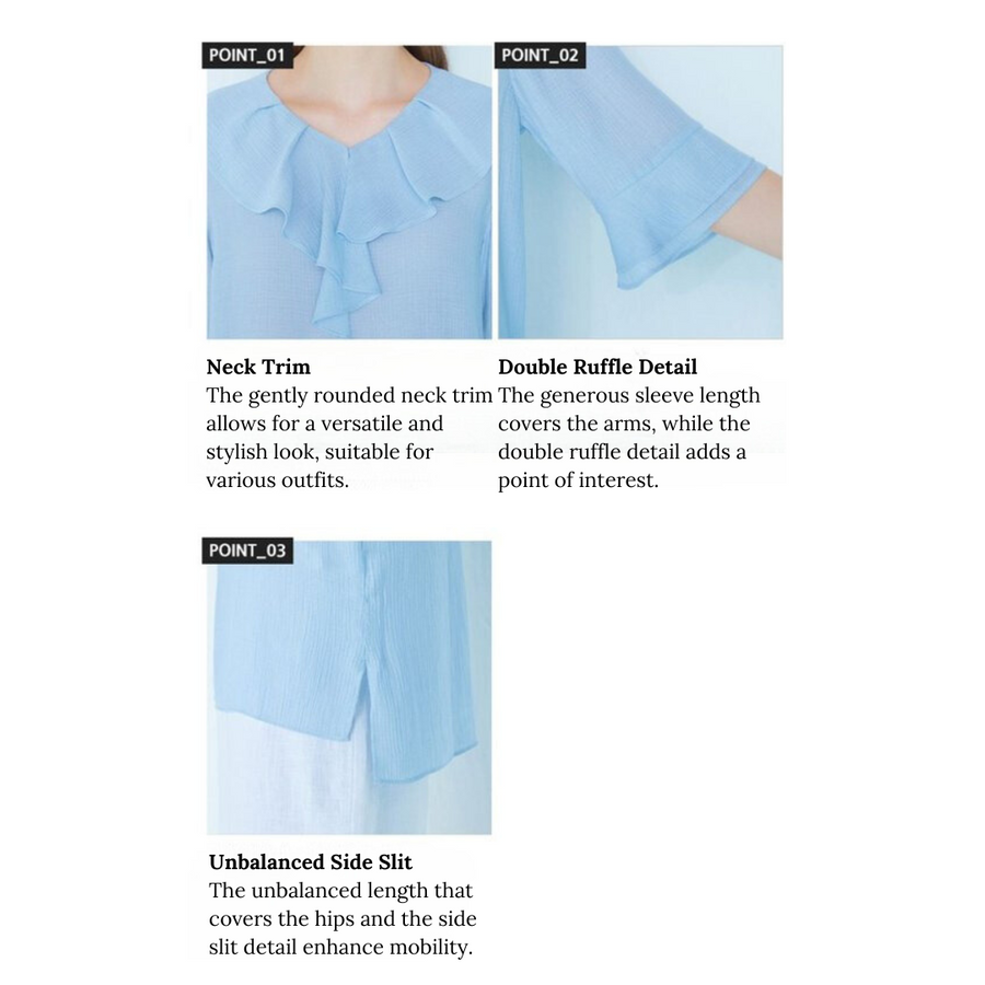 [Flamingo] Cool Summer Mellow Blouse - Blue