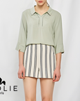 [Ssolie Paris] Women's Soft Blouse - Mint