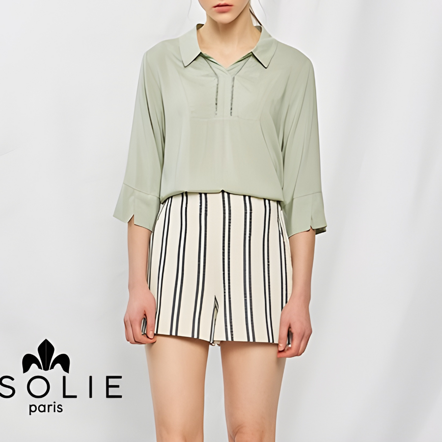 [Ssolie Paris] Women's Soft Blouse - Mint