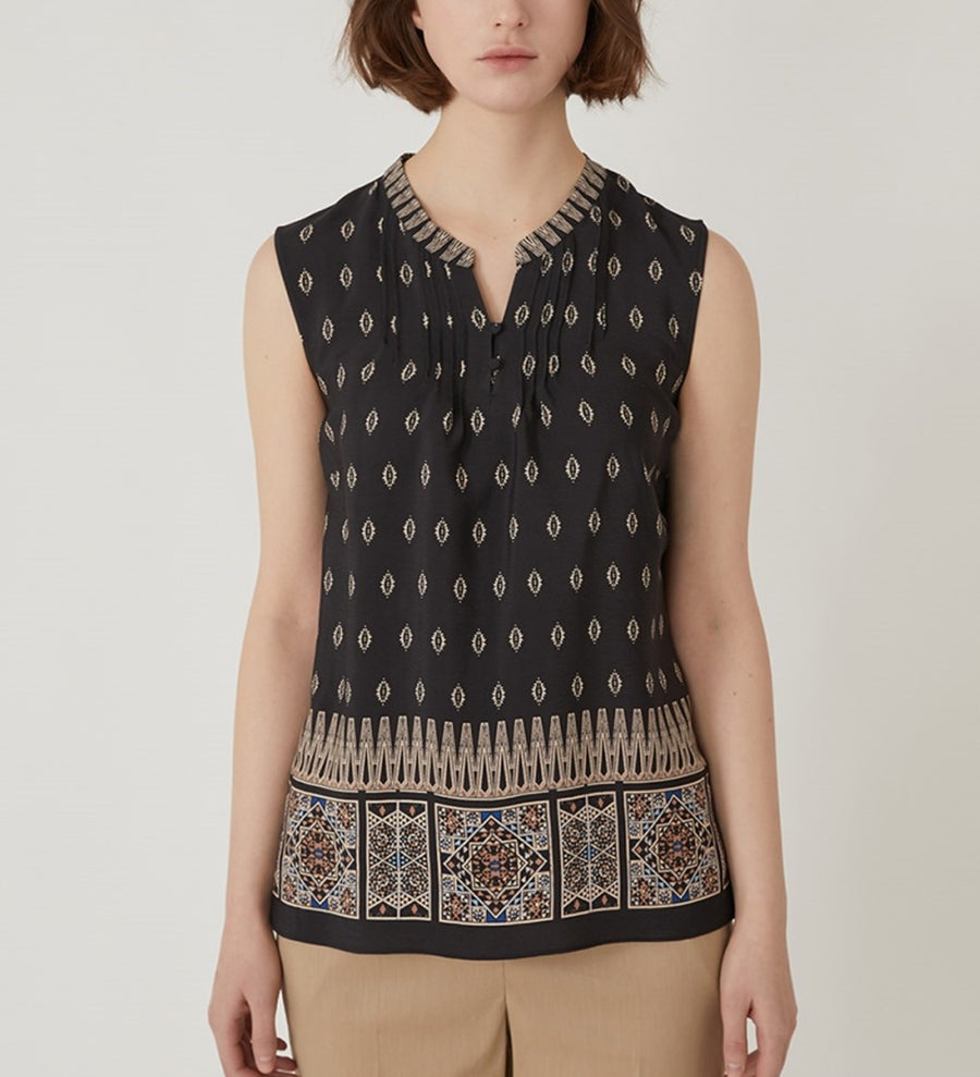 [Korean Designer Brand] Ethnic Sleeveless Blouse