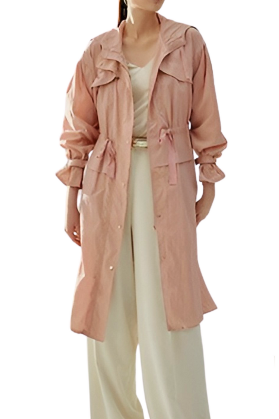 [ZIO SONGZIO] Volume Anorak Trench Coat - Pink