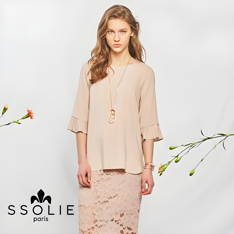 [Ssolie Paris] Women's Ruffle Blouse